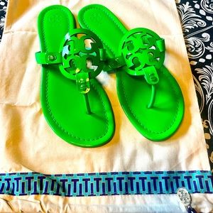 Tory Burch Fluorescent Neon Green Miller sandals
